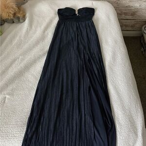 Honey and Rosie Navy Strapless Maxi Dress